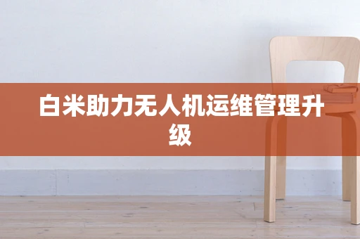 白米助力无人机运维管理升级