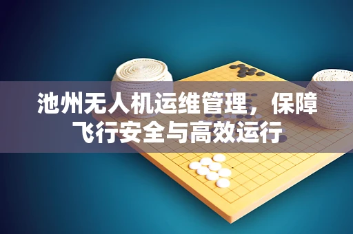 池州无人机运维管理，保障飞行安全与高效运行