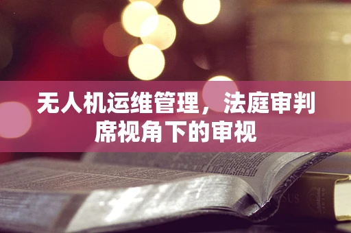 无人机运维管理，法庭审判席视角下的审视