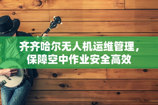 齐齐哈尔无人机运维管理，保障空中作业安全高效