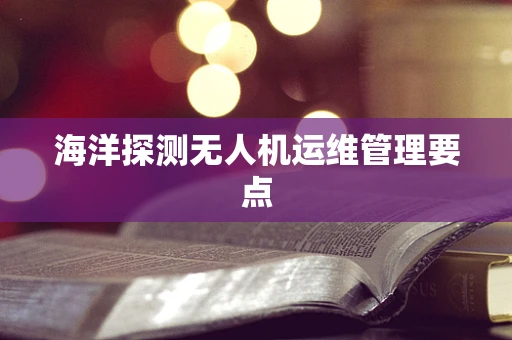 海洋探测无人机运维管理要点
