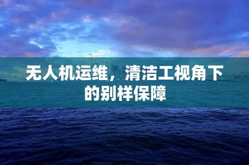 无人机运维，清洁工视角下的别样保障