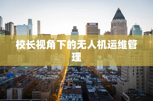 校长视角下的无人机运维管理