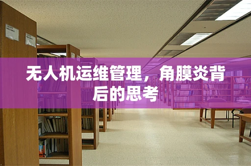 无人机运维管理，角膜炎背后的思考