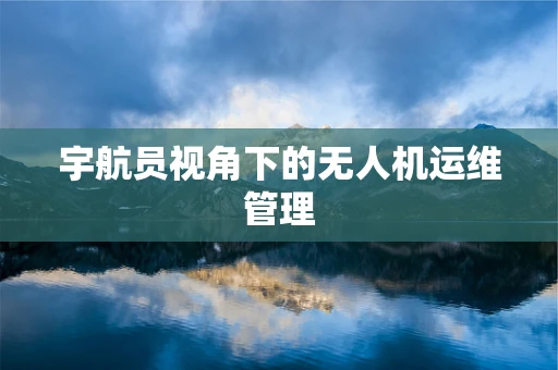 宇航员视角下的无人机运维管理
