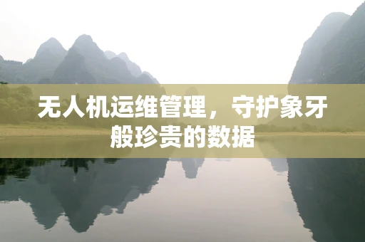 无人机运维管理，守护象牙般珍贵的数据