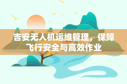 吉安无人机运维管理，保障飞行安全与高效作业
