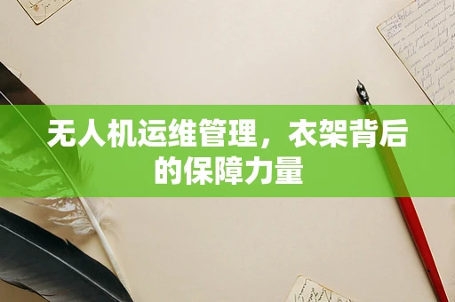 无人机运维管理，衣架背后的保障力量