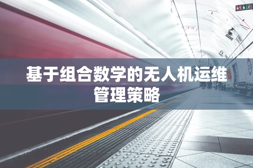 基于组合数学的无人机运维管理策略