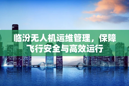 临汾无人机运维管理，保障飞行安全与高效运行