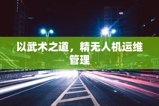 以武术之道，精无人机运维管理