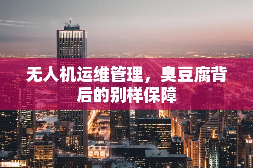 无人机运维管理，臭豆腐背后的别样保障