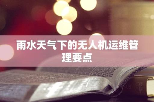 雨水天气下的无人机运维管理要点