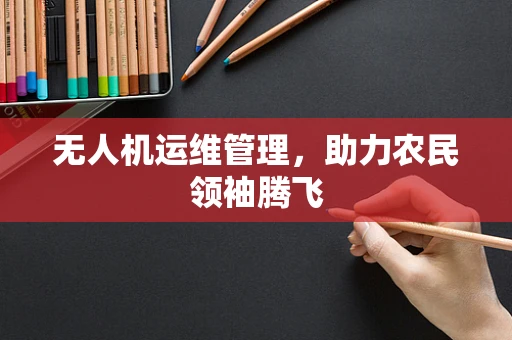 无人机运维管理，助力农民领袖腾飞