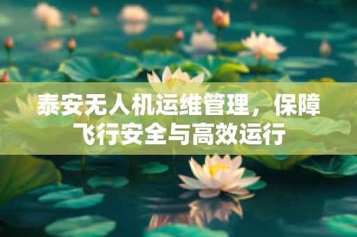 泰安无人机运维管理，保障飞行安全与高效运行