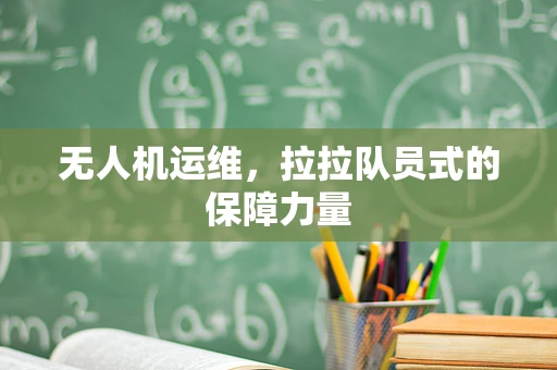 无人机运维，拉拉队员式的保障力量