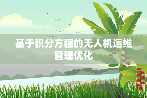 基于积分方程的无人机运维管理优化