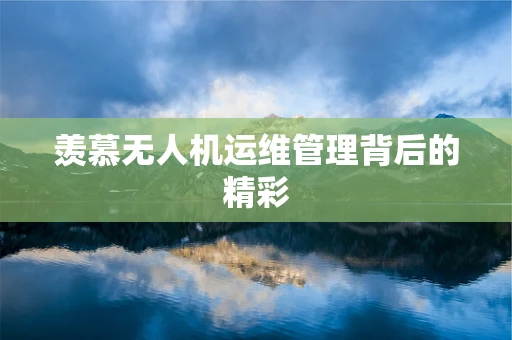 羡慕无人机运维管理背后的精彩