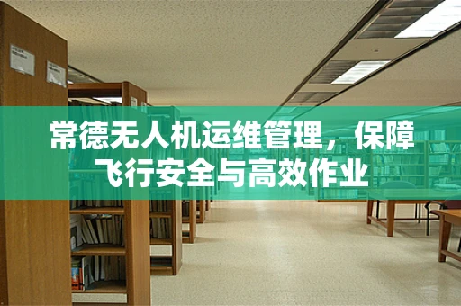 常德无人机运维管理，保障飞行安全与高效作业