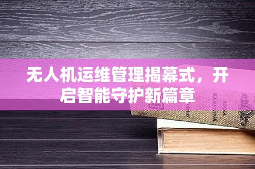 无人机运维管理揭幕式，开启智能守护新篇章
