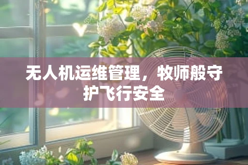 无人机运维管理，牧师般守护飞行安全