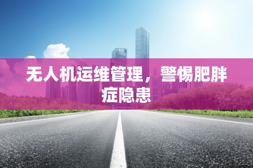 无人机运维管理，警惕肥胖症隐患