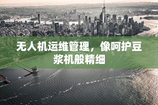 无人机运维管理，像呵护豆浆机般精细