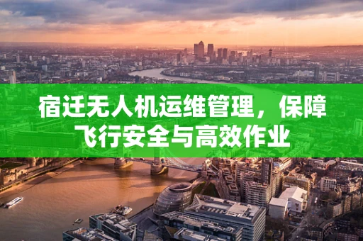宿迁无人机运维管理，保障飞行安全与高效作业