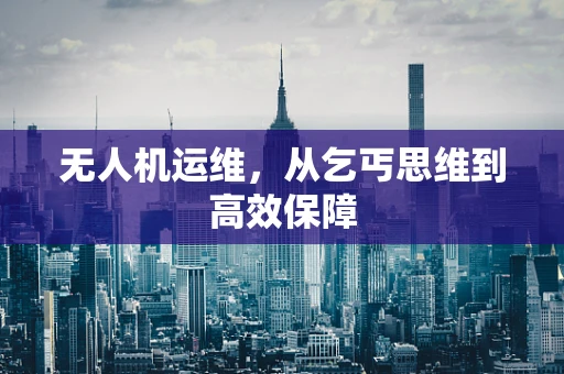 无人机运维，从乞丐思维到高效保障