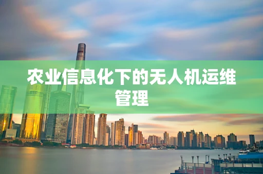 农业信息化下的无人机运维管理