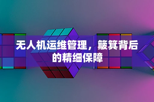 无人机运维管理，簸箕背后的精细保障