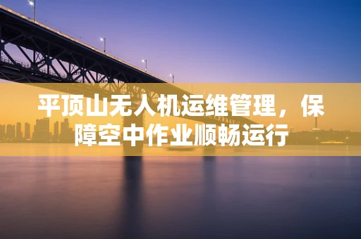 平顶山无人机运维管理，保障空中作业顺畅运行