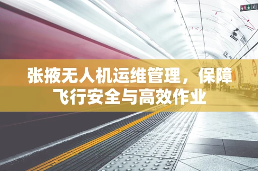 张掖无人机运维管理，保障飞行安全与高效作业