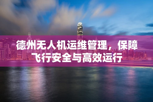 德州无人机运维管理，保障飞行安全与高效运行