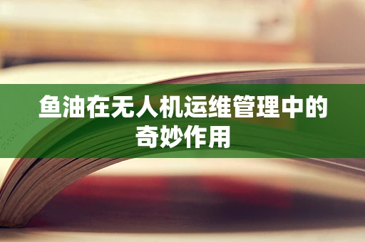 鱼油在无人机运维管理中的奇妙作用