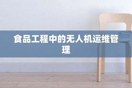 食品工程中的无人机运维管理