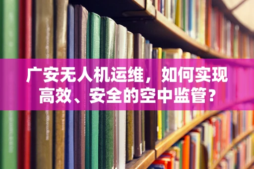 广安无人机运维，如何实现高效、安全的空中监管？