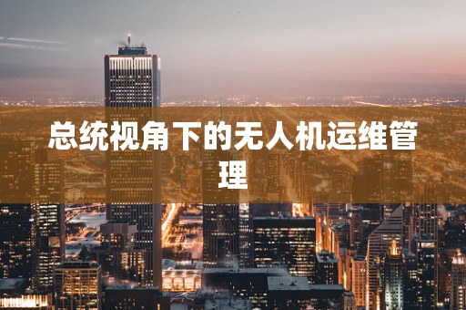 总统视角下的无人机运维管理