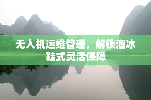 无人机运维管理，解锁溜冰鞋式灵活保障