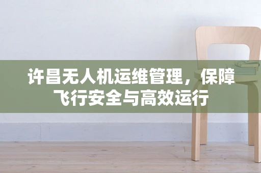 许昌无人机运维管理，保障飞行安全与高效运行
