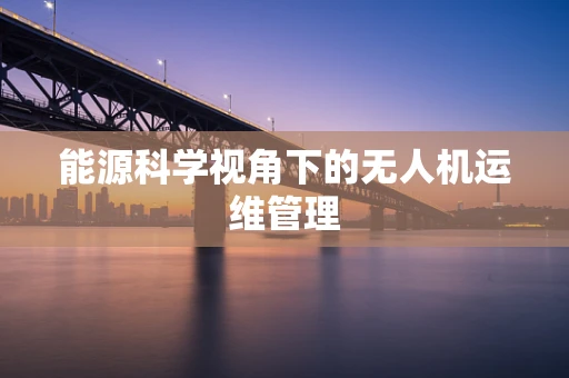能源科学视角下的无人机运维管理