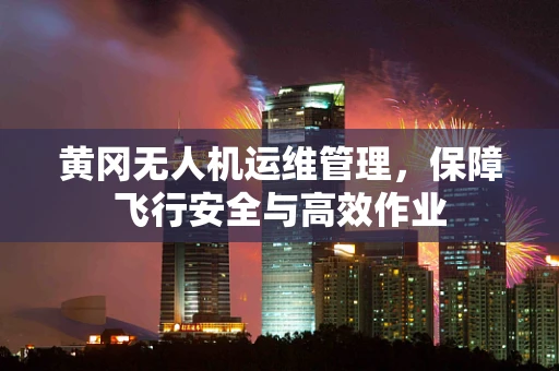 黄冈无人机运维管理，保障飞行安全与高效作业