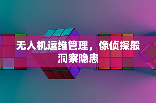 无人机运维管理，像侦探般洞察隐患