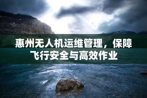 惠州无人机运维管理，保障飞行安全与高效作业