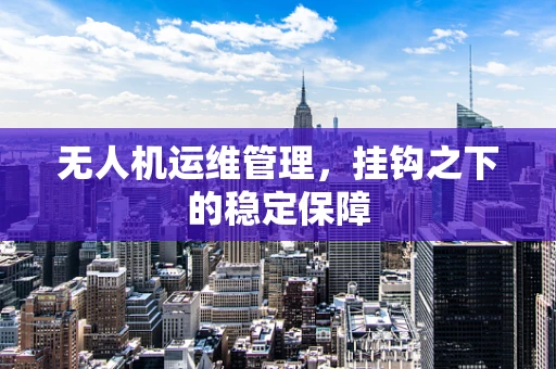 无人机运维管理，挂钩之下的稳定保障