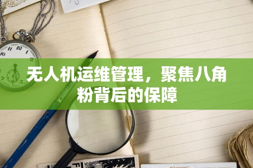 无人机运维管理，聚焦八角粉背后的保障