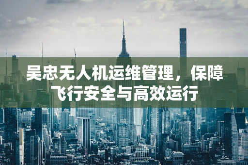 吴忠无人机运维管理，保障飞行安全与高效运行
