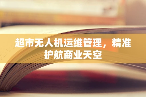 超市无人机运维管理，精准护航商业天空