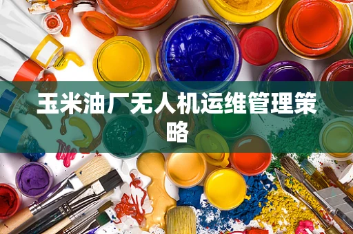 玉米油厂无人机运维管理策略