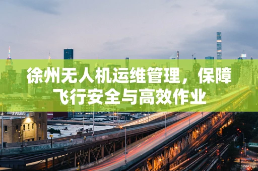 徐州无人机运维管理，保障飞行安全与高效作业
